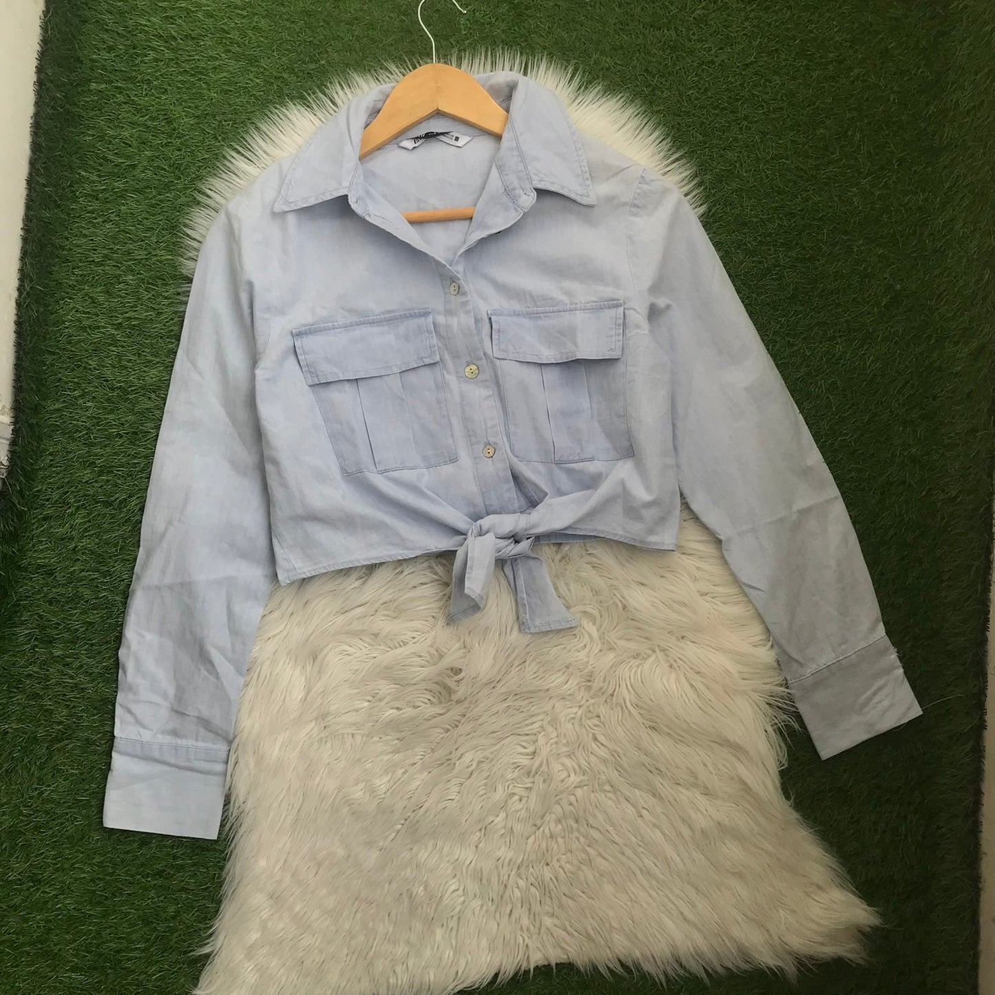 crop button down