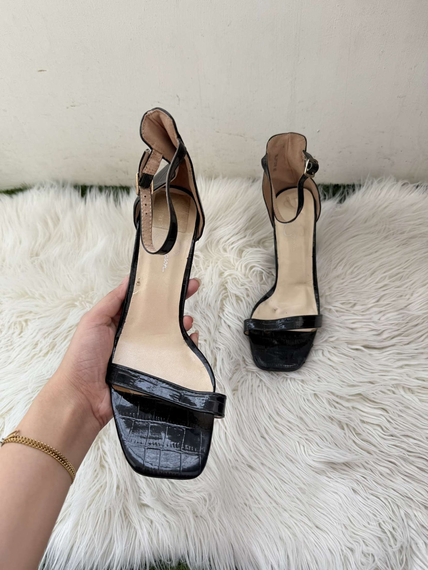 Black block heels