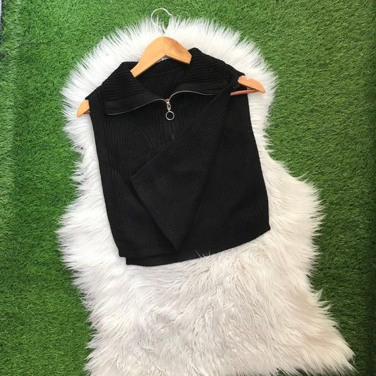 Zipper vest sweater