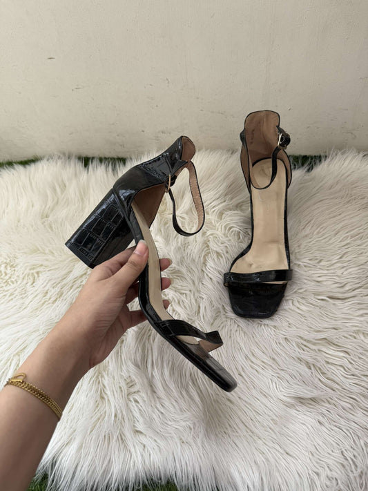 Black block heels