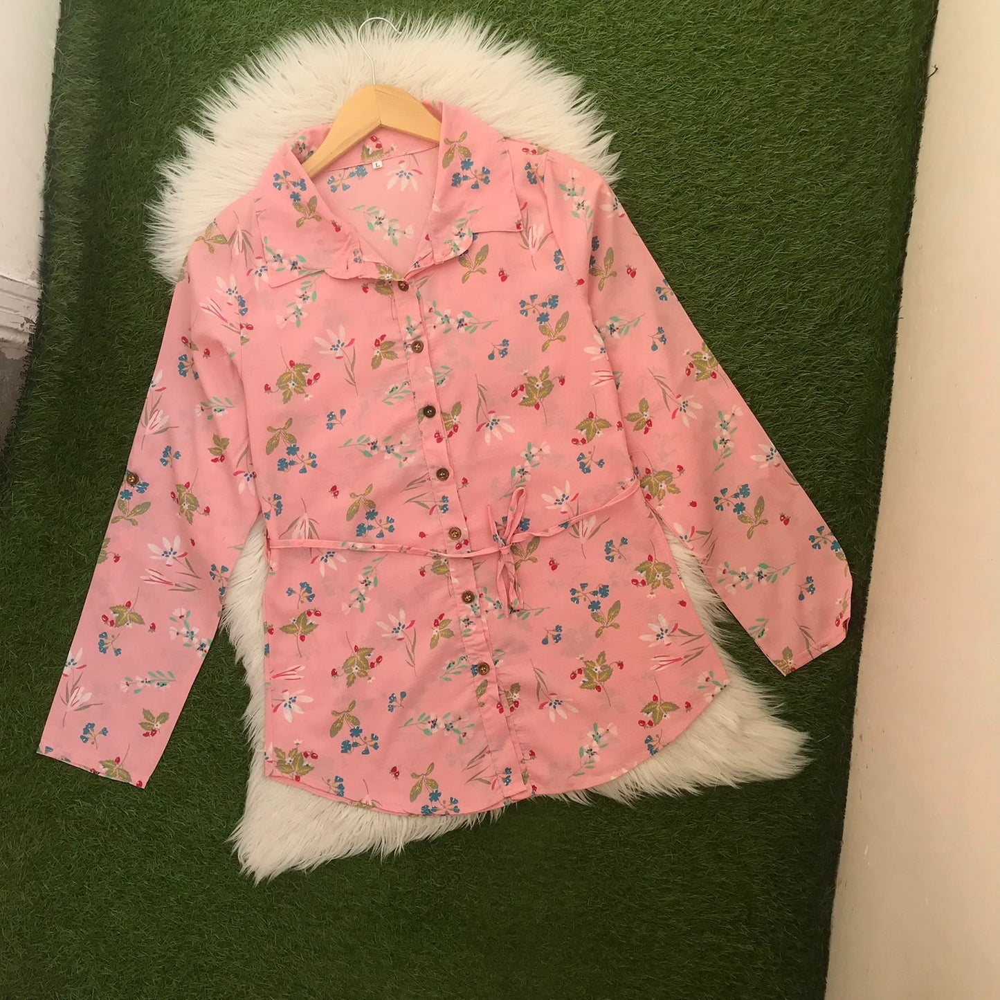 Printed button down