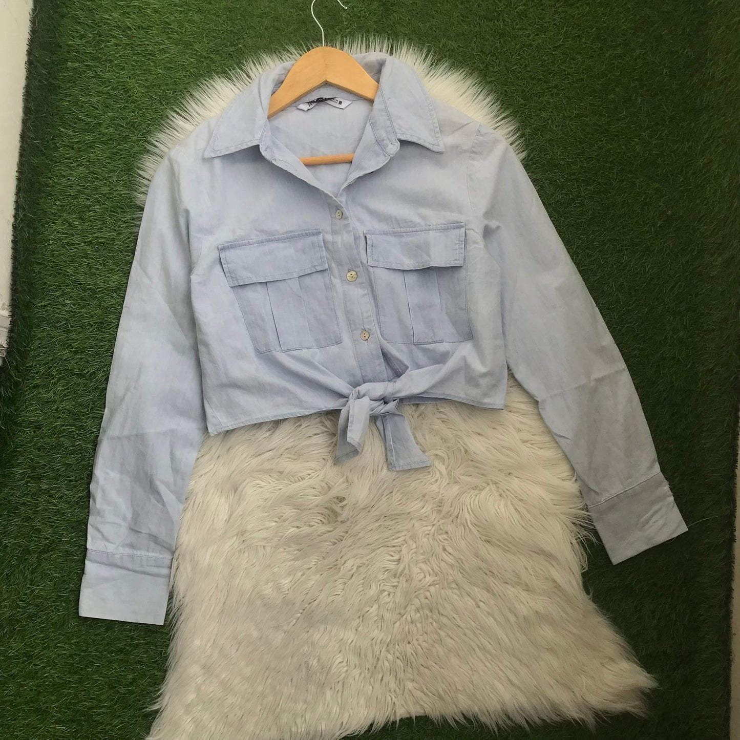 crop button down